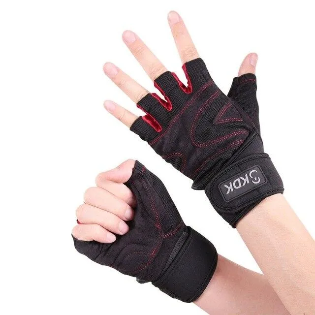 1 Pair Weightlifting Gloves Dumbbell Gym Exercise Shockproof Non-Slip Breathable Half Finger Sports Training Gloves