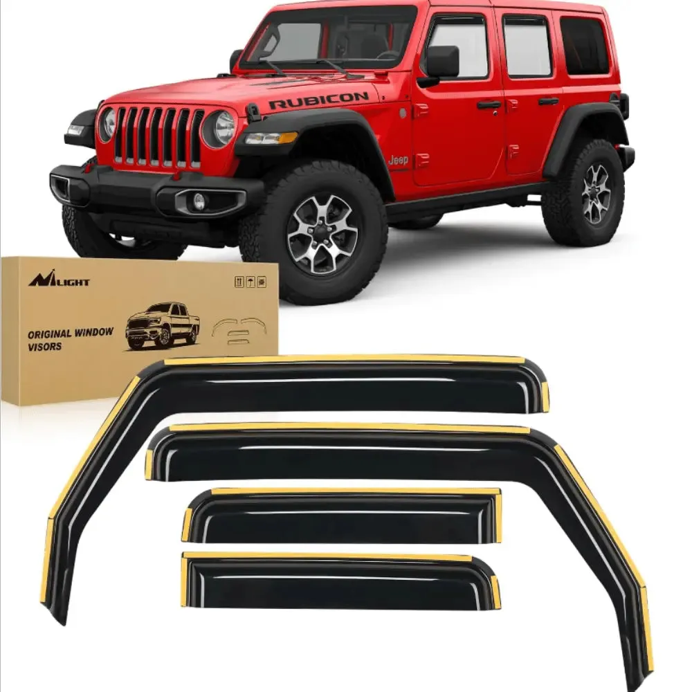 2018-2024 Jeep Wrangler JL/Jeep Gladiator Rain Guards Acrylic 4Pcs