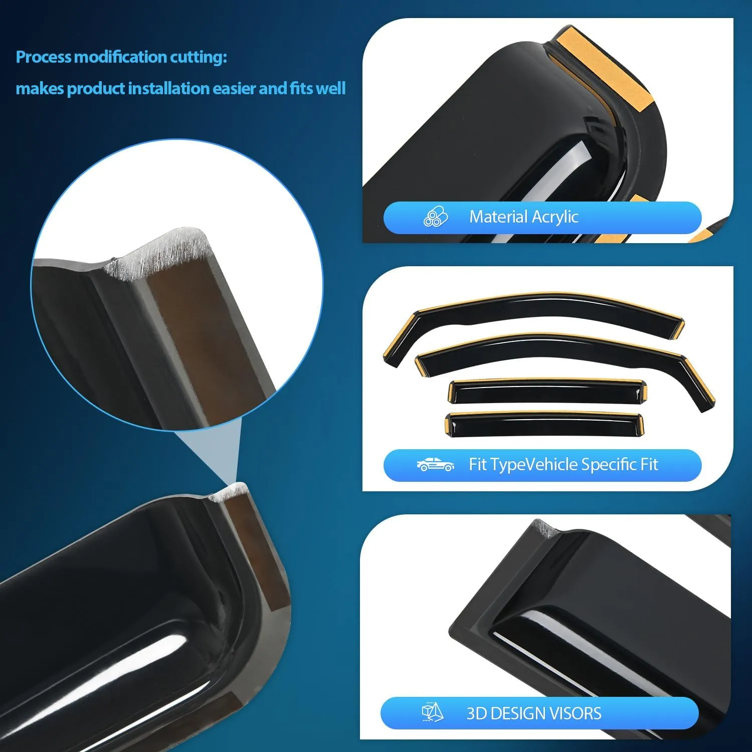2019-2024 Toyota RAV4 Rain Guards Acrylic 4Pcs