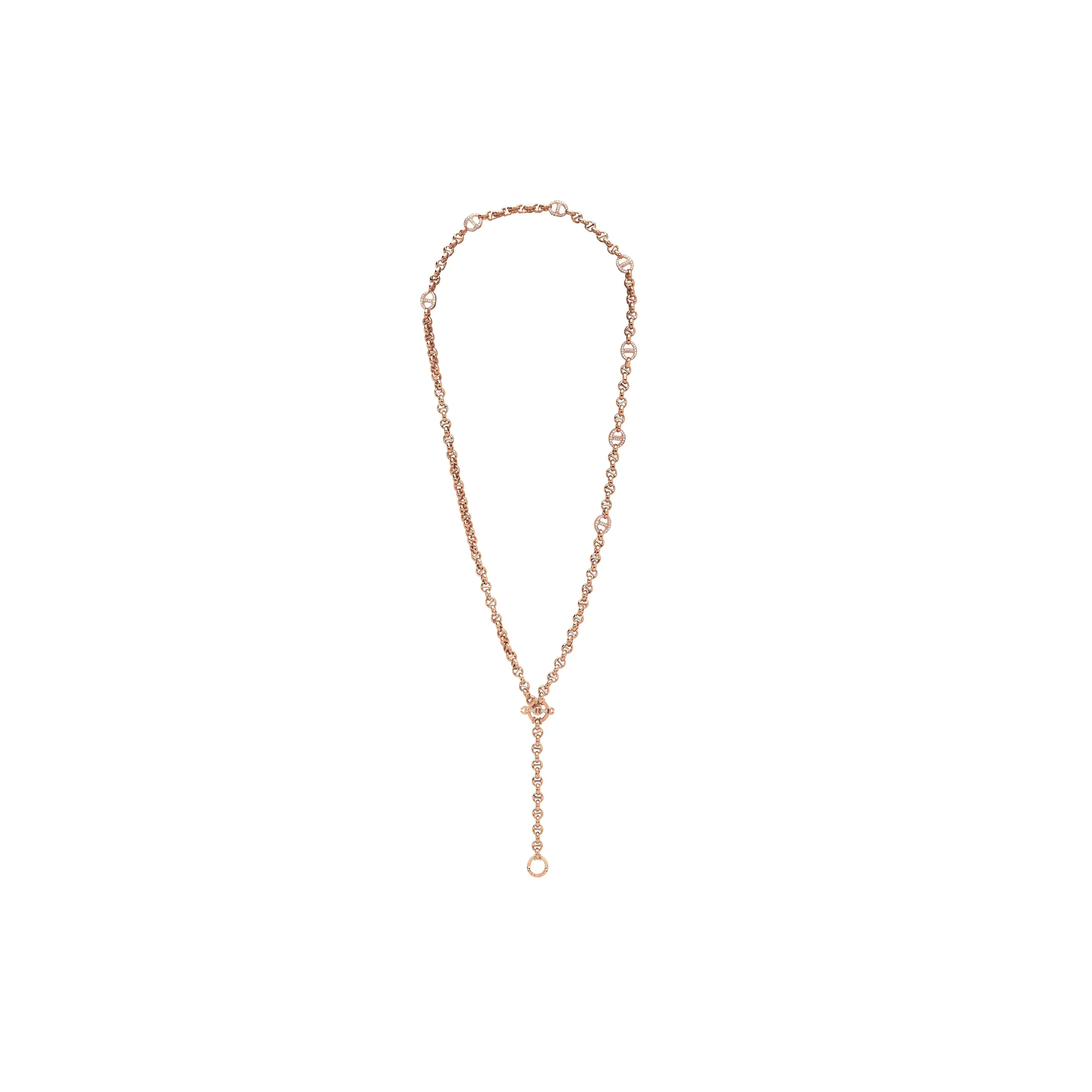 5MM OPEN-LINK™ NECKLACE WITH SEVEN 10MM LINKS WITH DIAMONDS