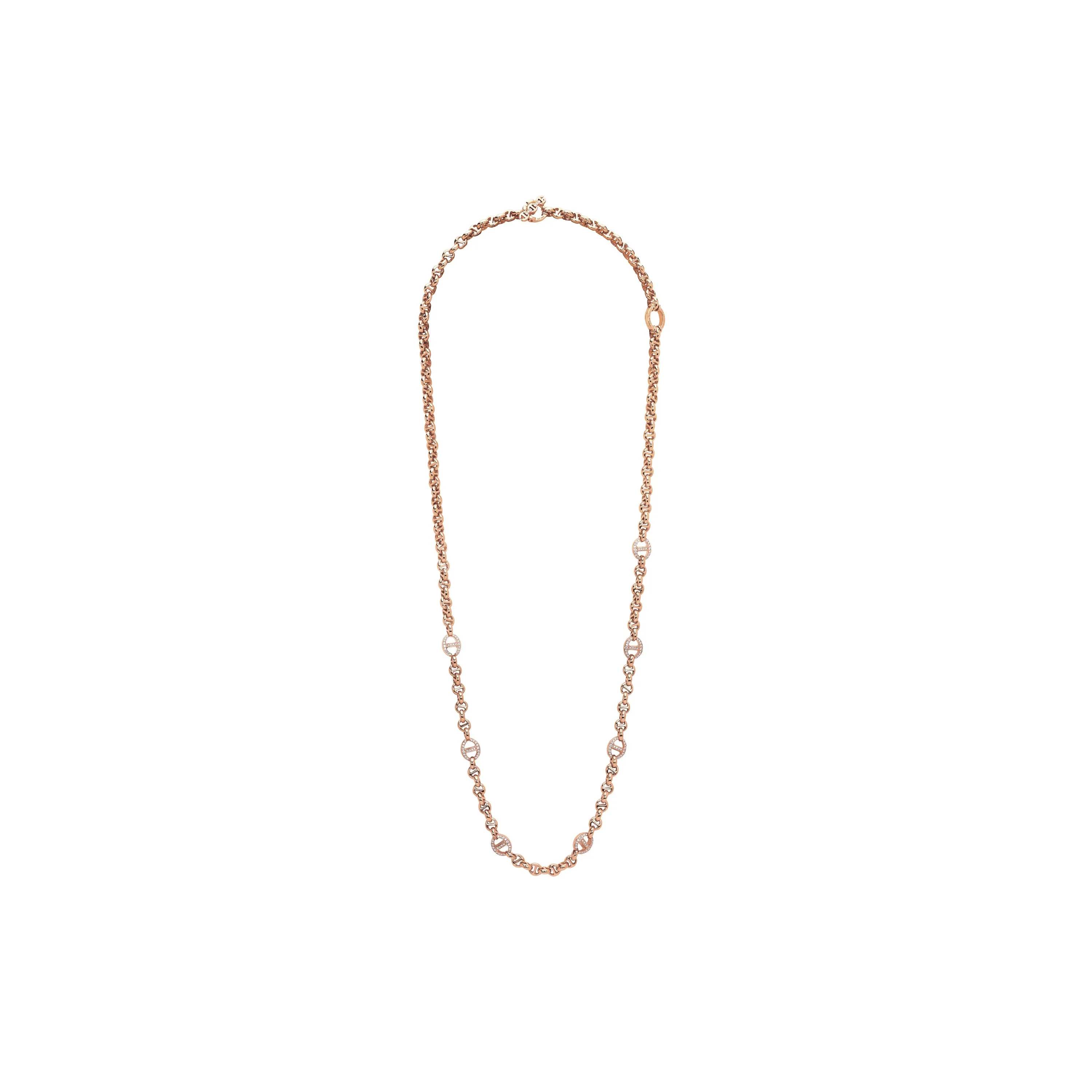 5MM OPEN-LINK™ NECKLACE WITH SEVEN 10MM LINKS WITH DIAMONDS