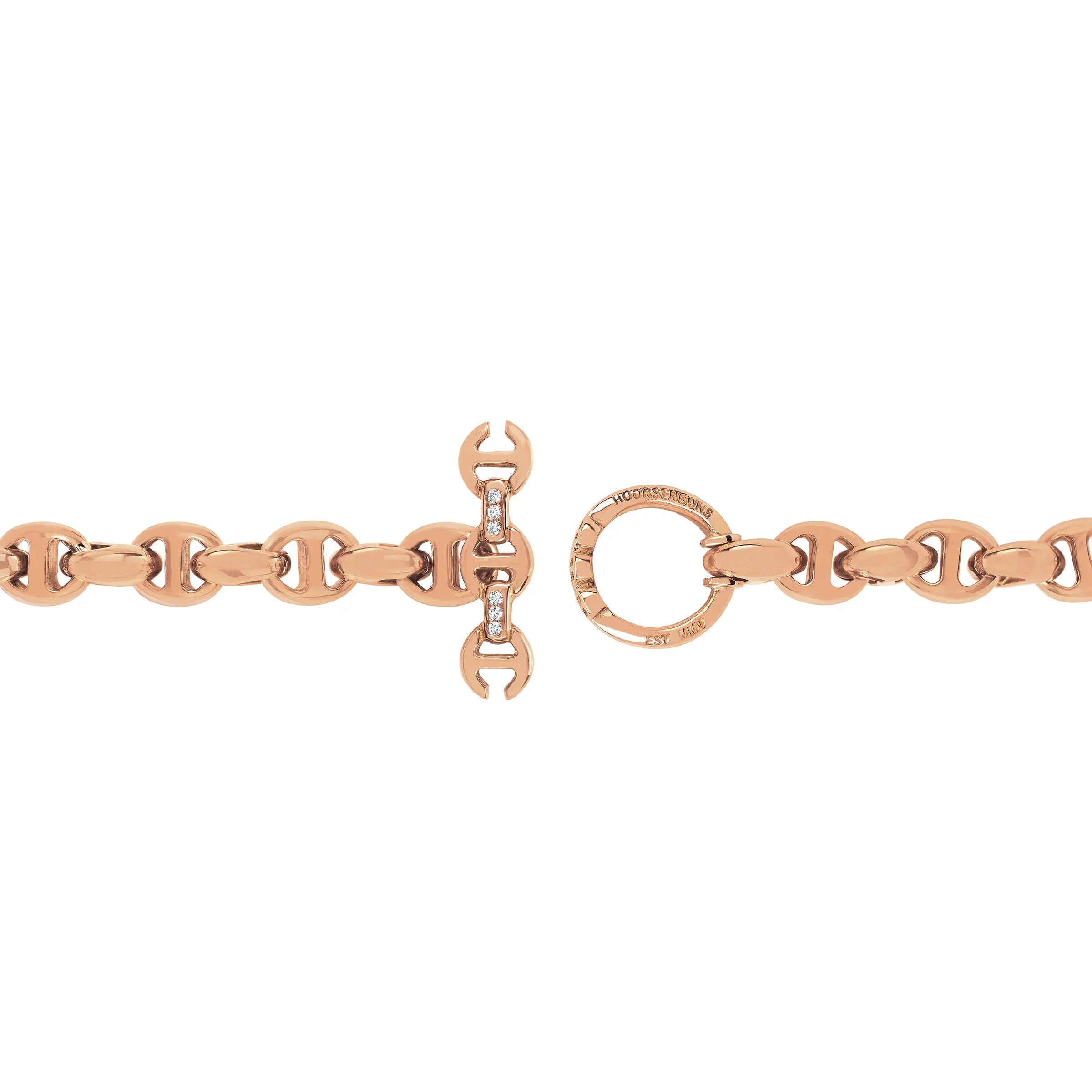 5MM OPEN-LINK™ NECKLACE WITH SEVEN 10MM LINKS WITH DIAMONDS