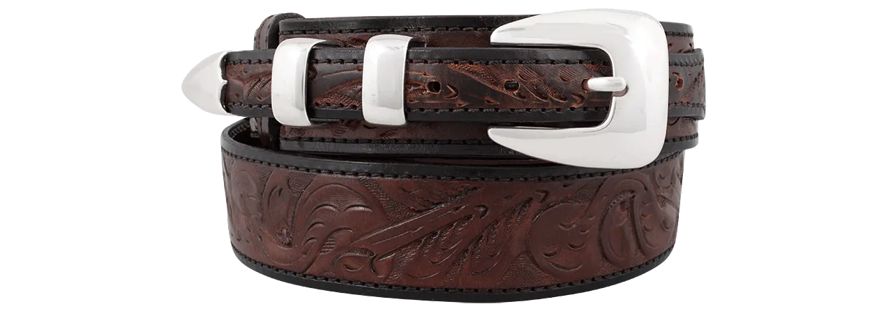 Chacon 1.5" Tooled Ranger Belt - Brown