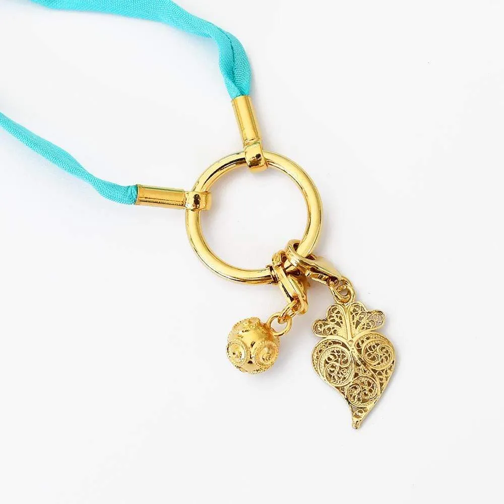 Coração de Viana I Charm en argent doré