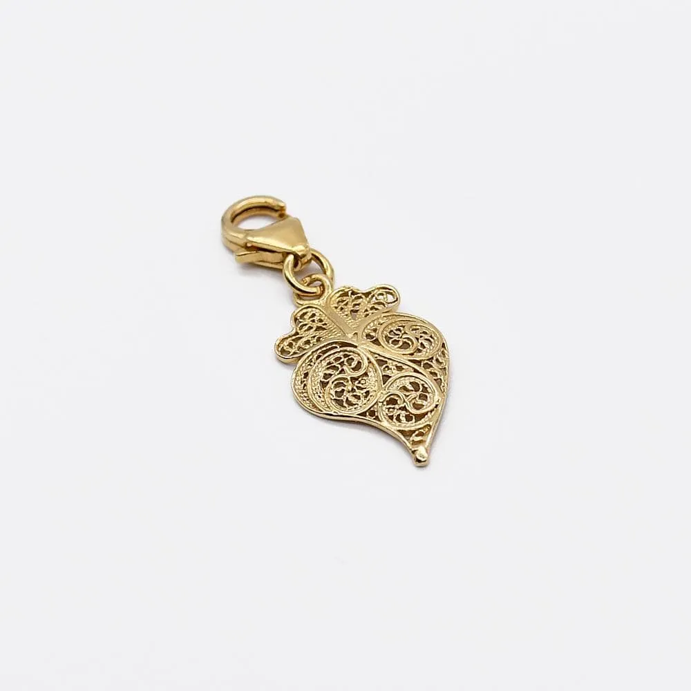 Coração de Viana I Charm en argent doré