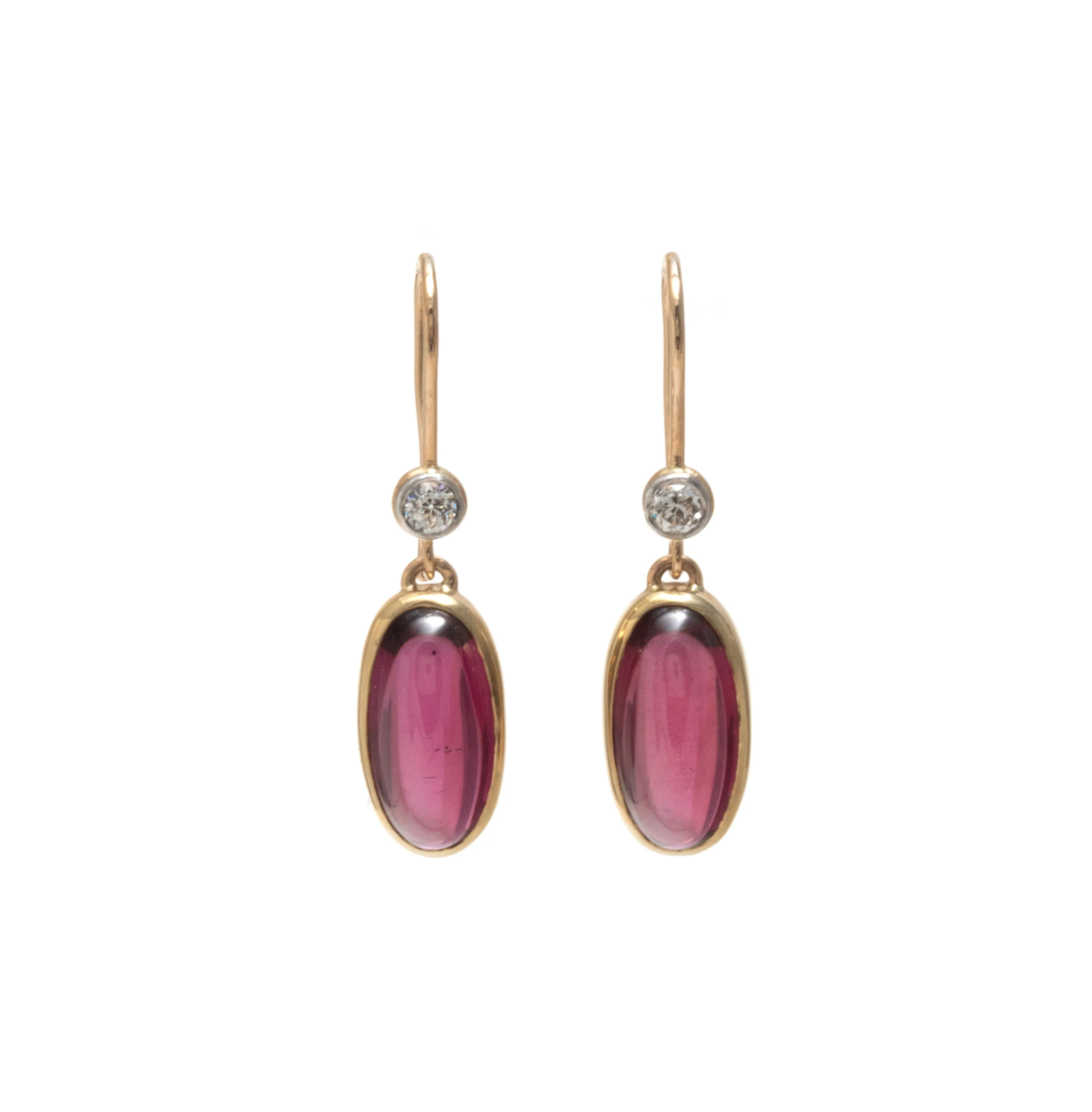 Garnet & European Cut Diamonds