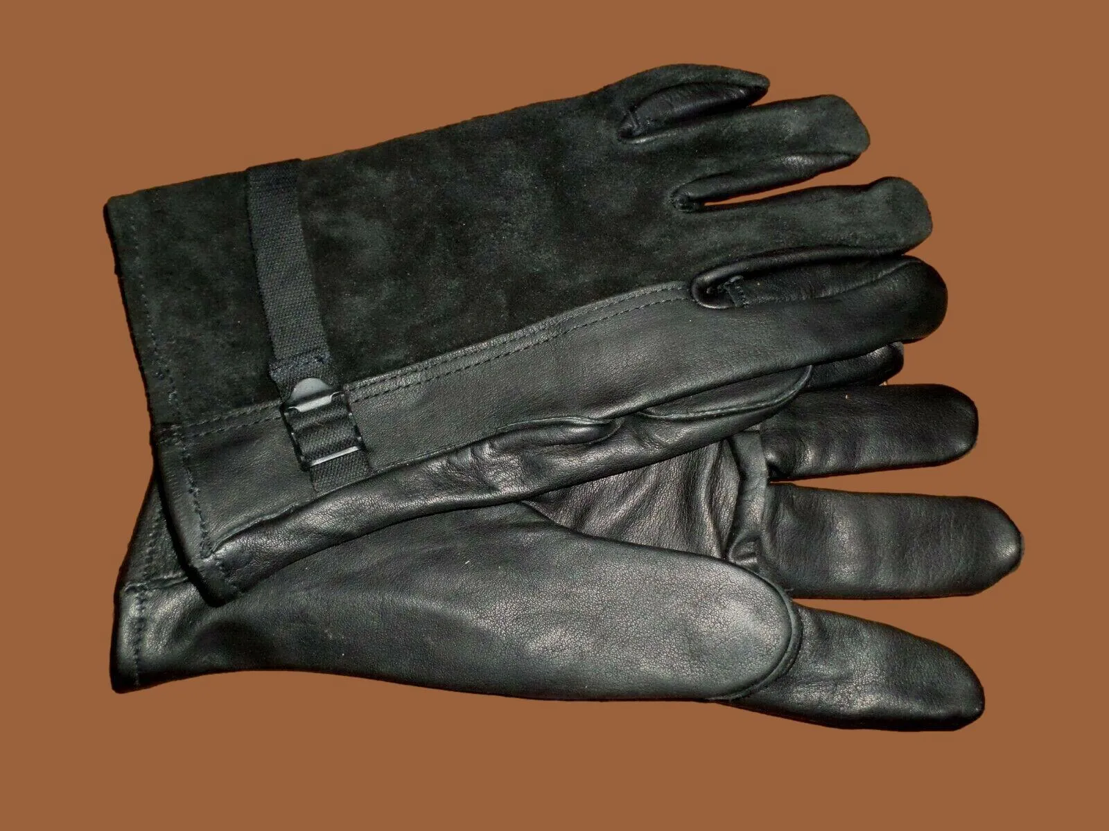 MILITARY USMC STYLE D-3A LEATHER GLOVES COLD WET WEATHER SIZE 4 MEDIUM W/LINER