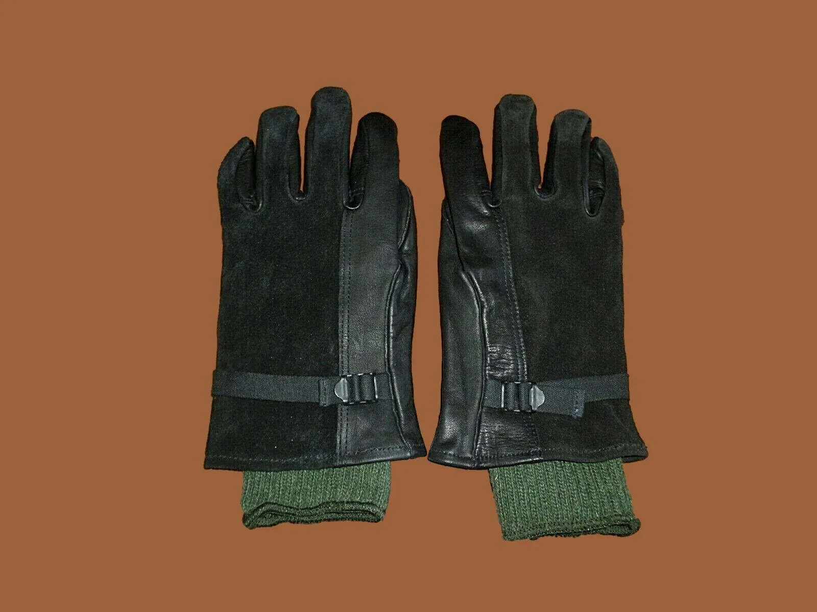 MILITARY USMC STYLE D-3A LEATHER GLOVES COLD WET WEATHER SIZE 4 MEDIUM W/LINER