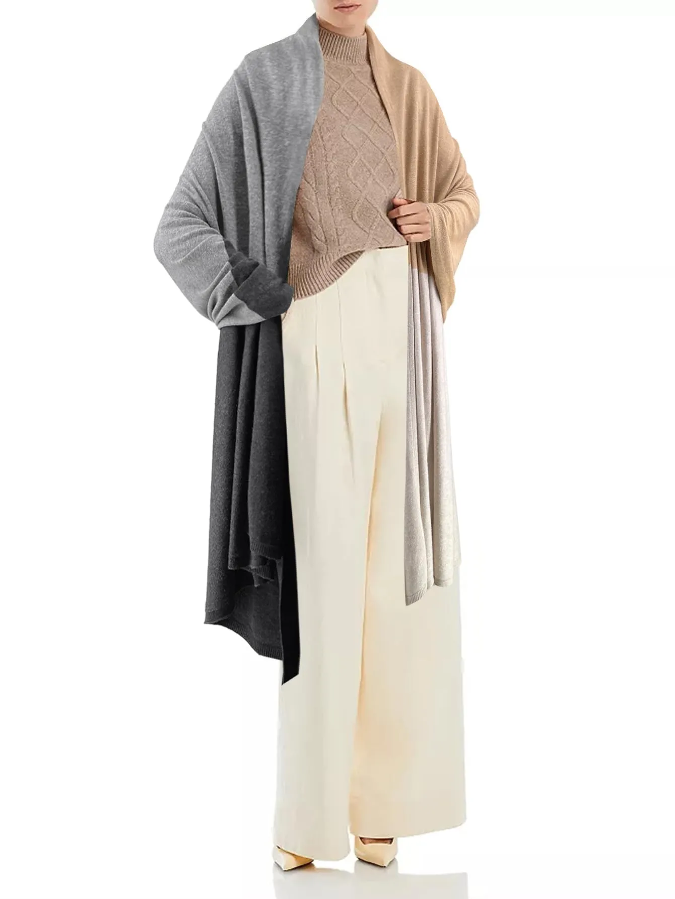 Moss Rose Women's Shawl Wrap Poncho Ruana Cape Open Front Cardigan Shawls for Fall Winter