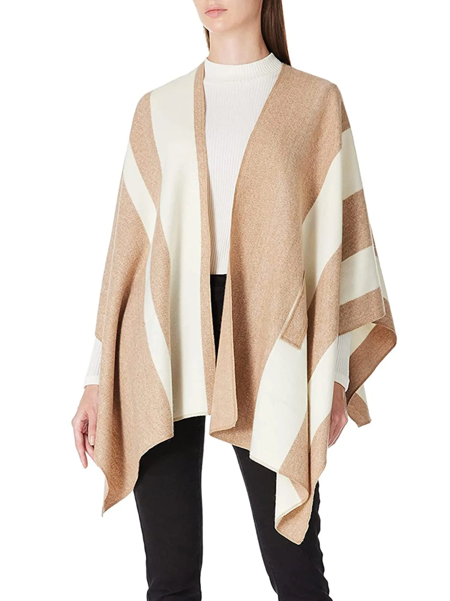 Moss Rose Women's Shawl Wrap Poncho Ruana Cape Open Front Cardigan Shawls for Fall Winter