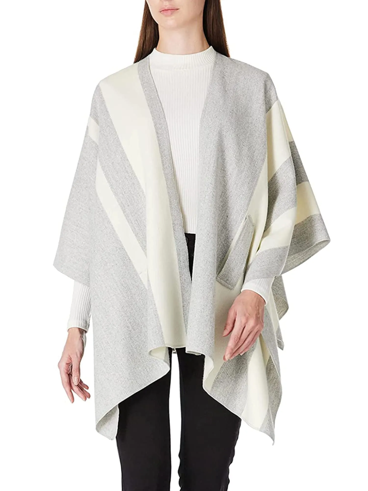 Moss Rose Women's Shawl Wrap Poncho Ruana Cape Open Front Cardigan Shawls for Fall Winter