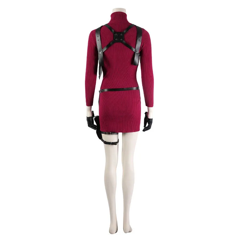 Resident Evil 4 Ada Wong Cosplay Outfit High Neck Form-Fitting Set