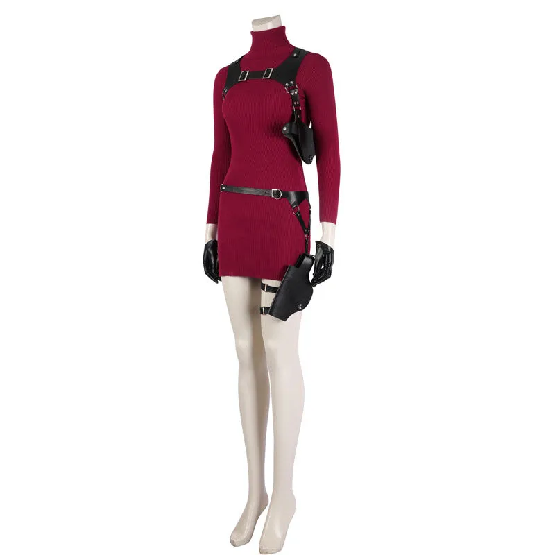 Resident Evil 4 Ada Wong Cosplay Outfit High Neck Form-Fitting Set