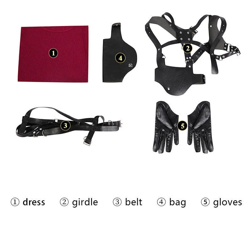 Resident Evil 4 Ada Wong Cosplay Outfit High Neck Form-Fitting Set