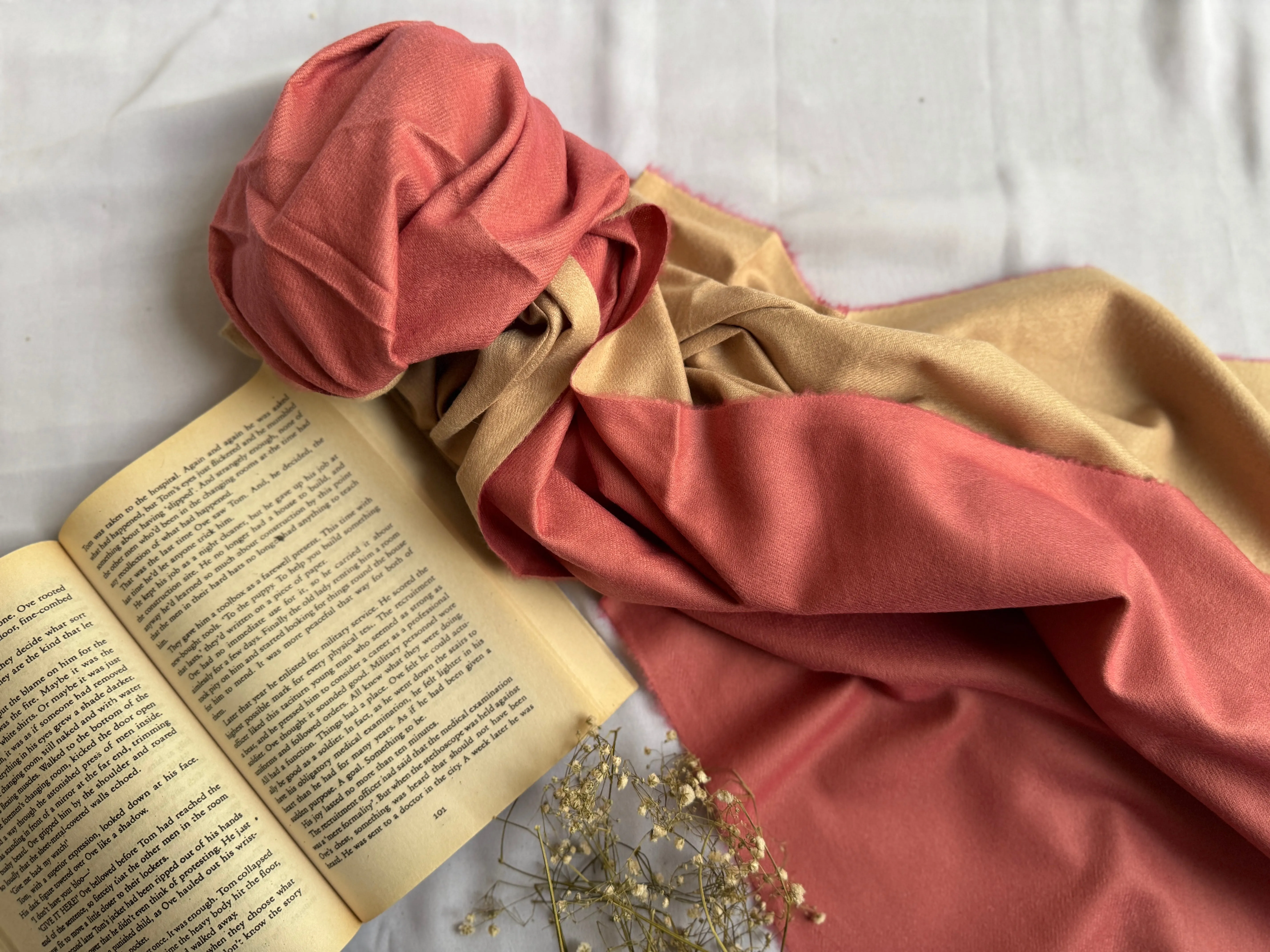 Reversible Woollen Pashmina- Peachy Pink Nude