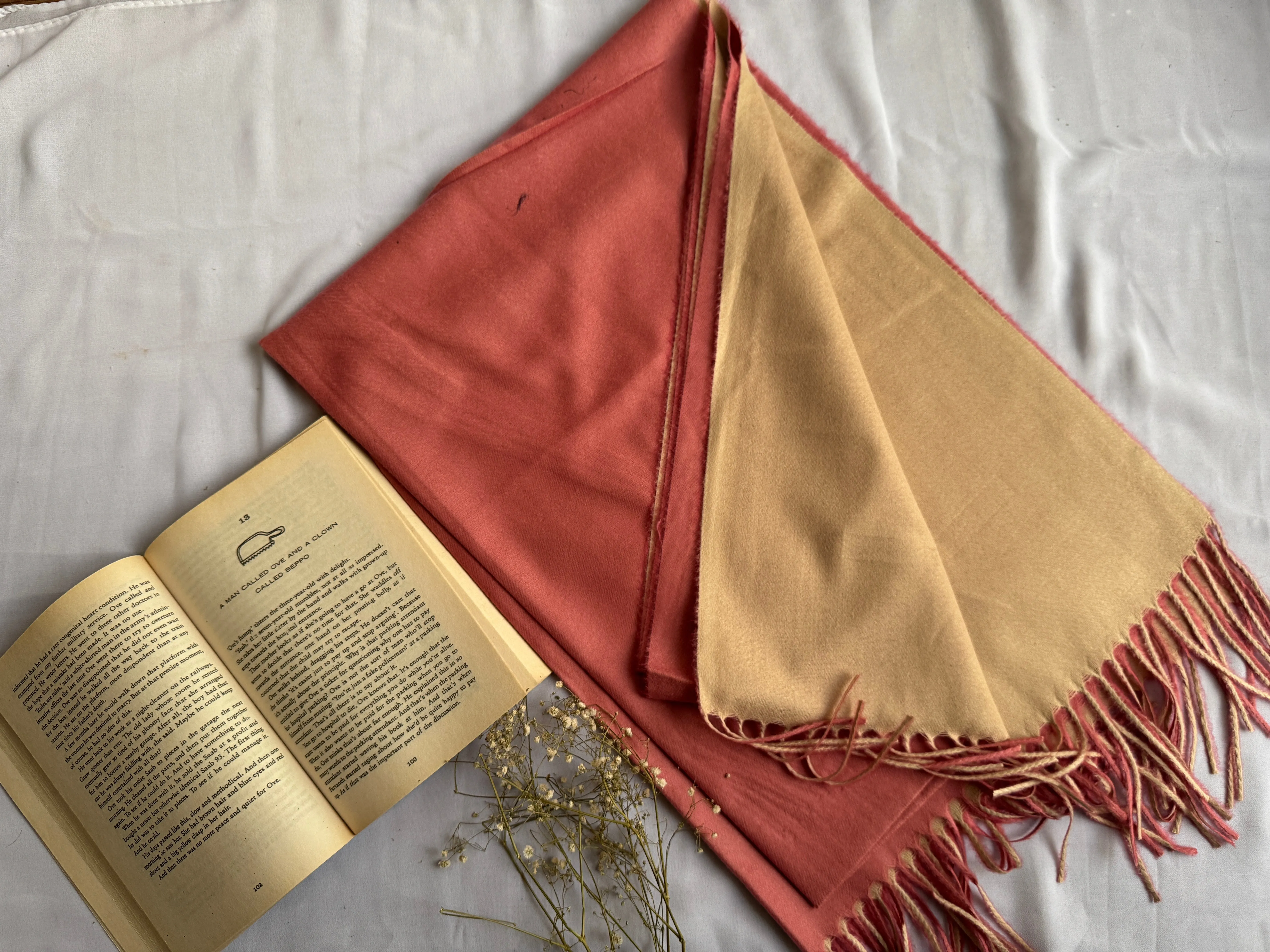 Reversible Woollen Pashmina- Peachy Pink Nude