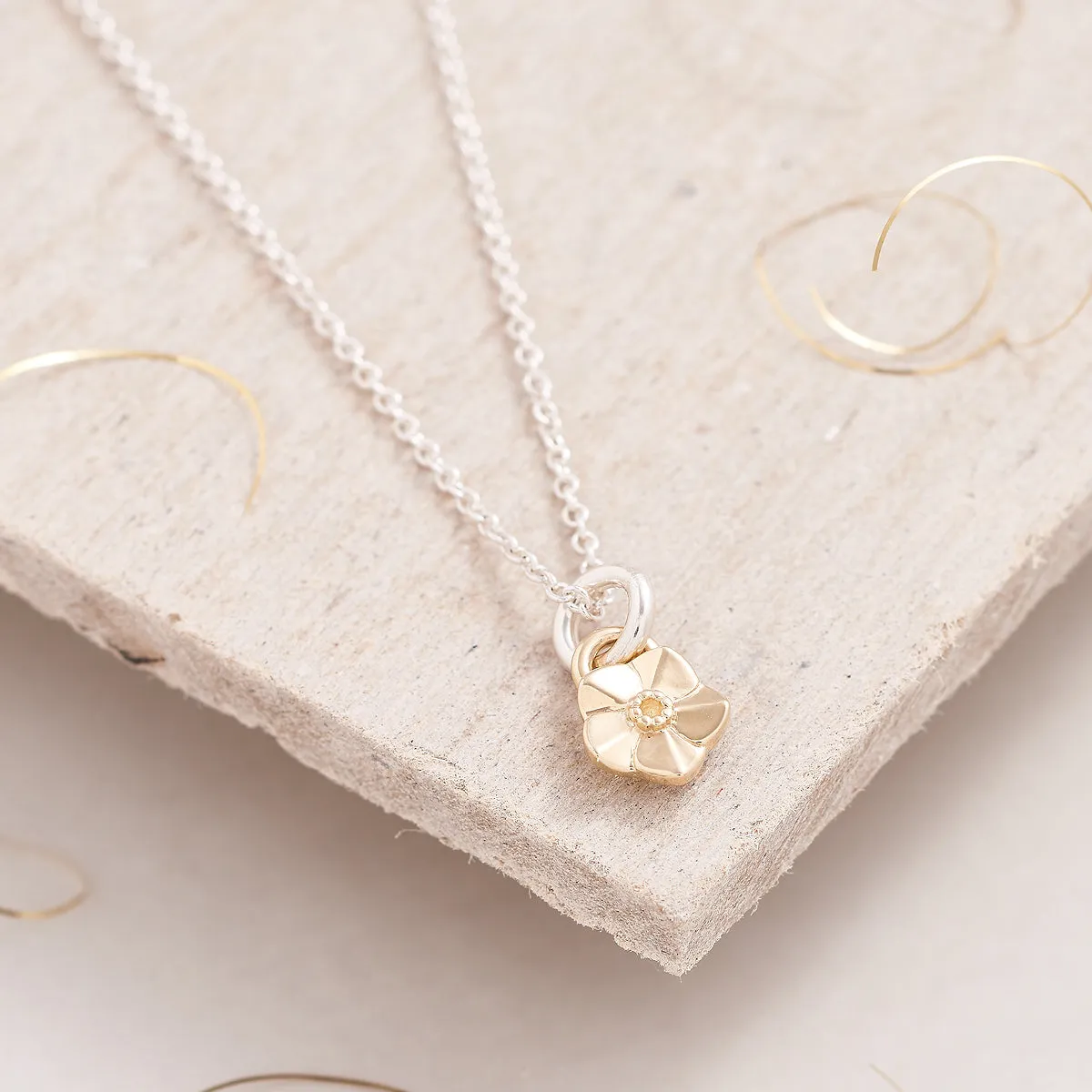 Tiny Forget-Me-Not Gold Charm