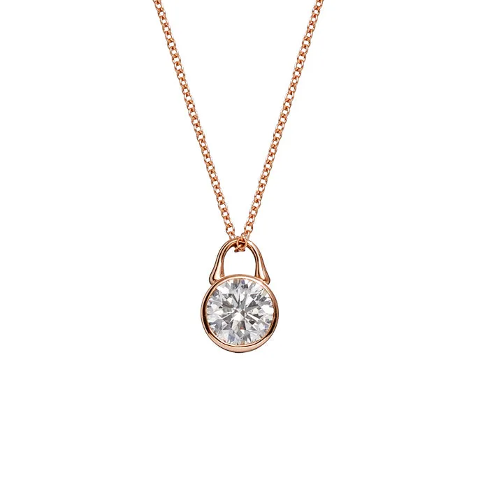 TreasureLock Lab-Grown Diamond Pendant 1.0 Carat in Rose Gold