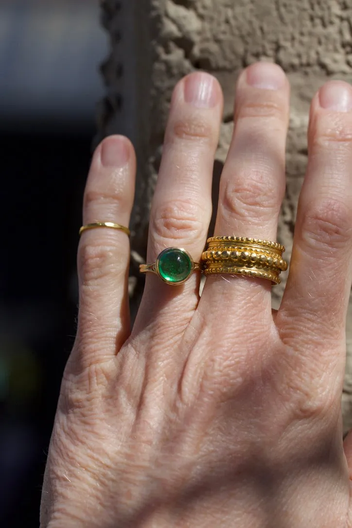 Tsavorite Ring with Diamonds