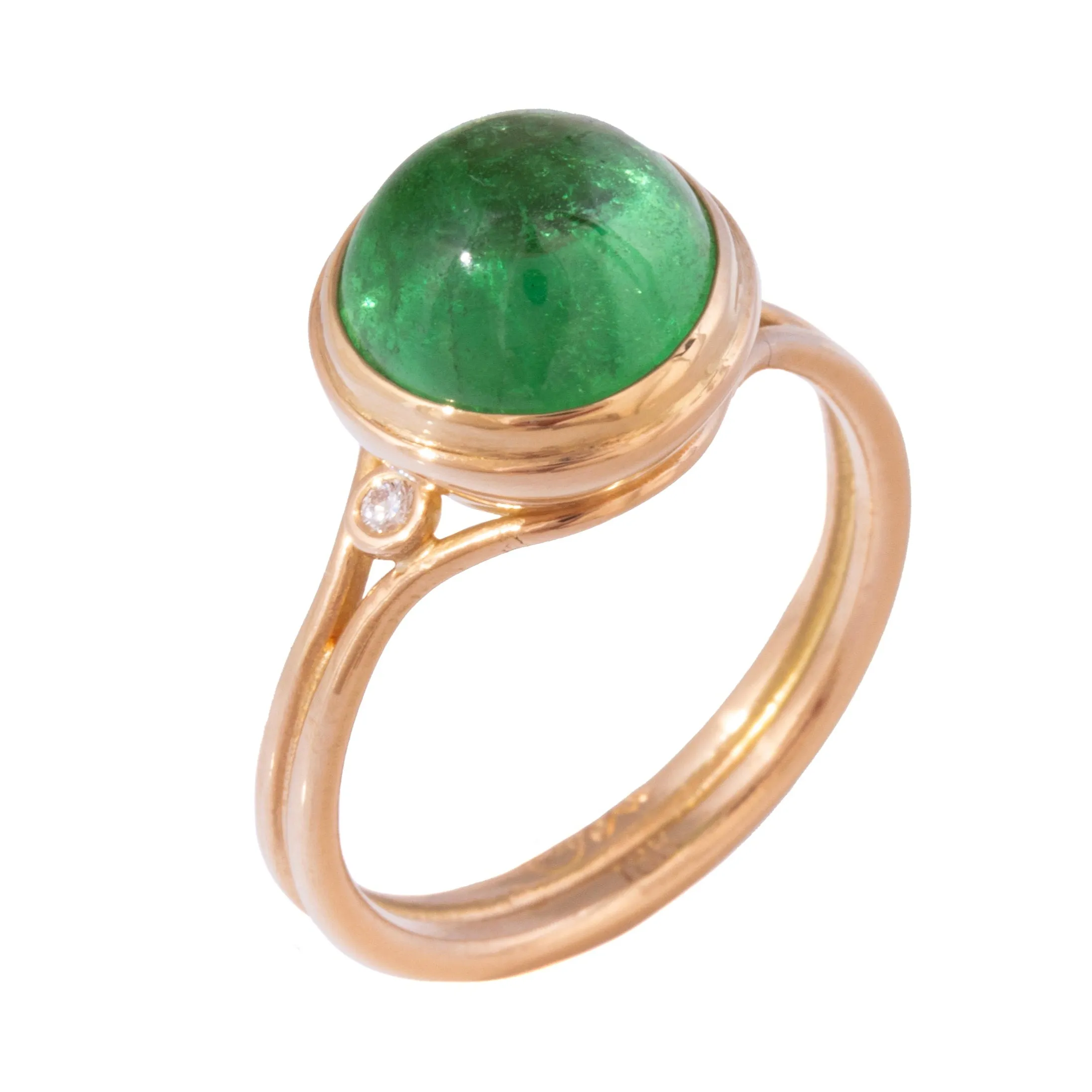Tsavorite Ring with Diamonds