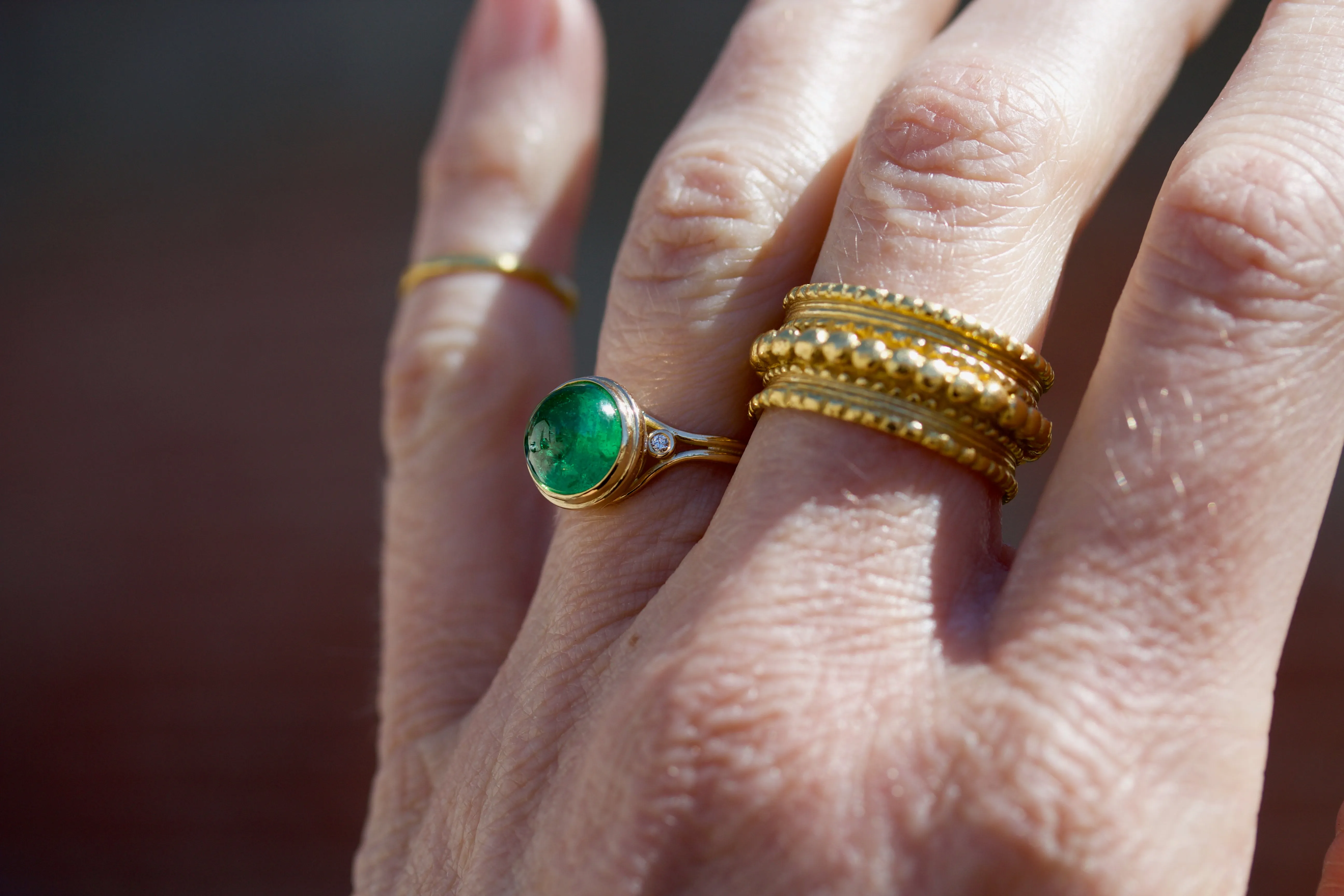 Tsavorite Ring with Diamonds