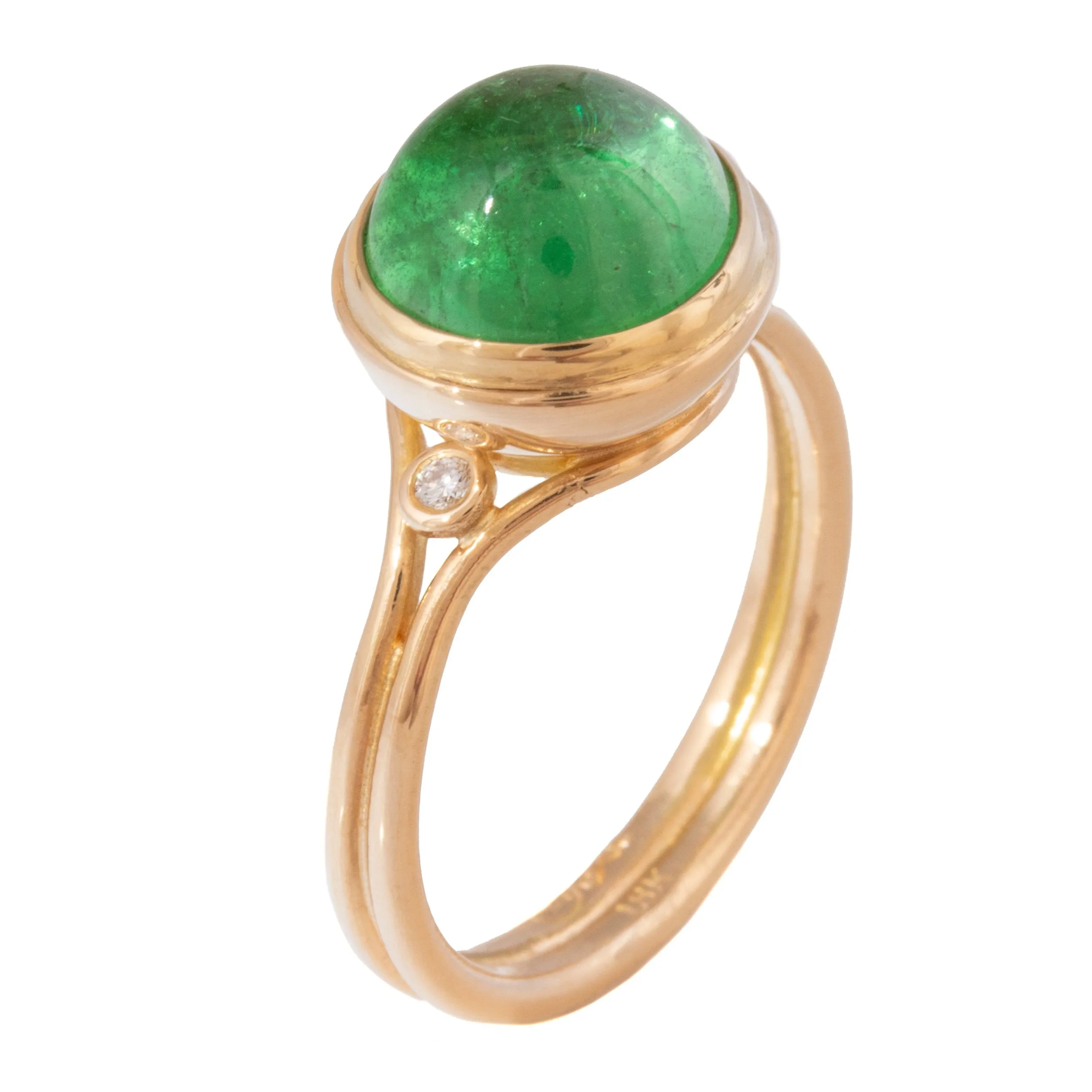 Tsavorite Ring with Diamonds
